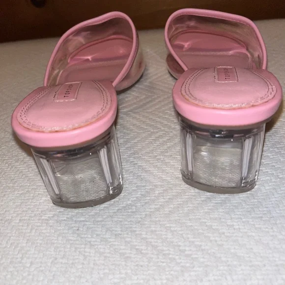 EUC, TopShop Pink & Clear Sandals, Size 38 - Picture 4 of 15
